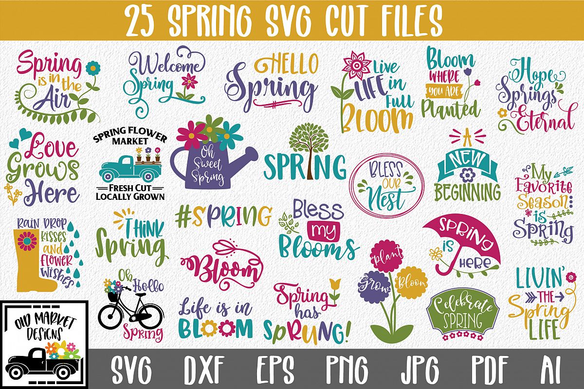 Download Spring SVG Bundle with 25 SVG Cut Files DXF EPS PNG AI JPG