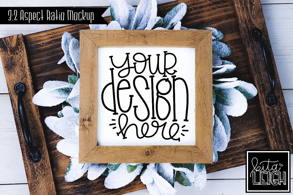 Square Sign Christmas and Winter Mockup example image 1