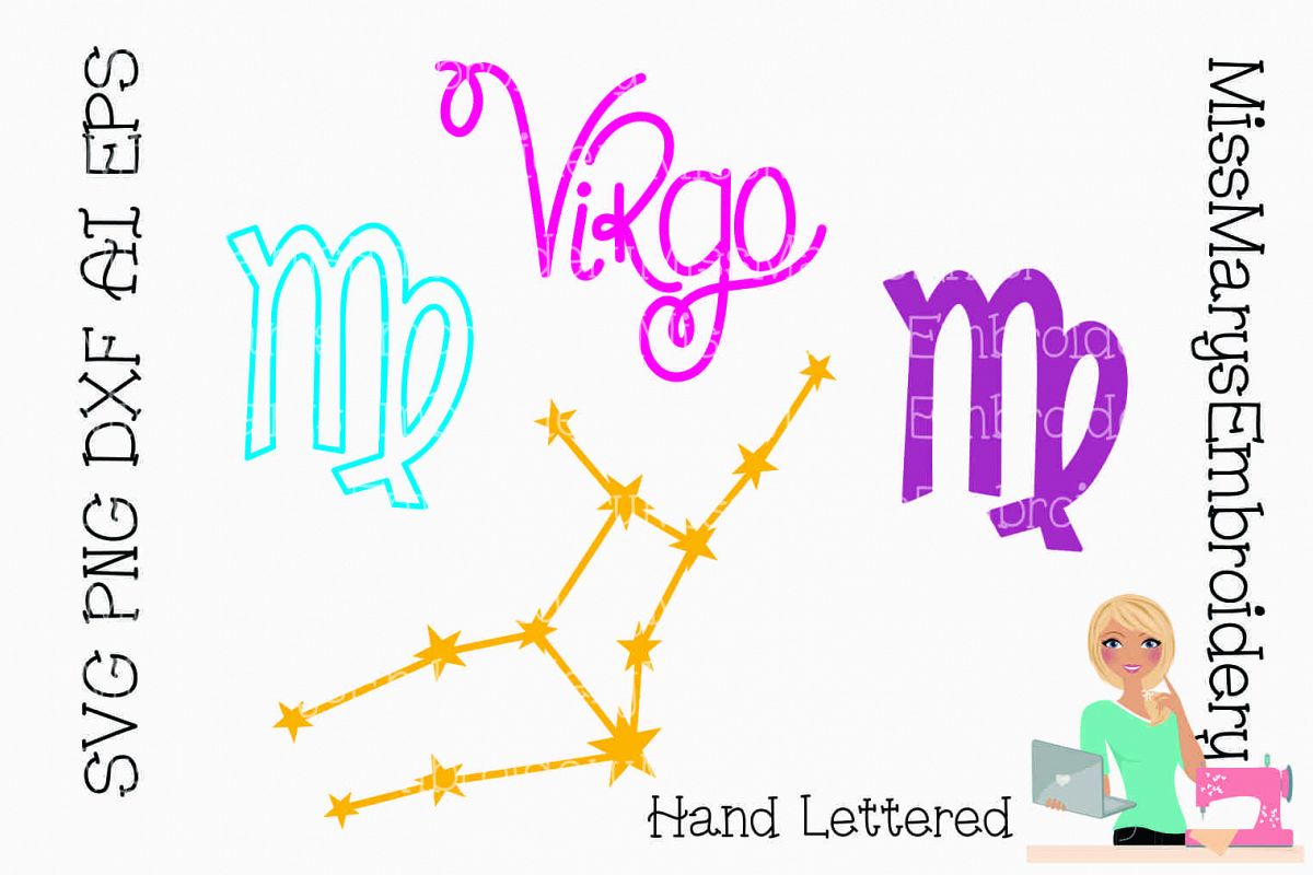 Virgo Astrology Bundle SVG PNG DXF AI EPS example image 1