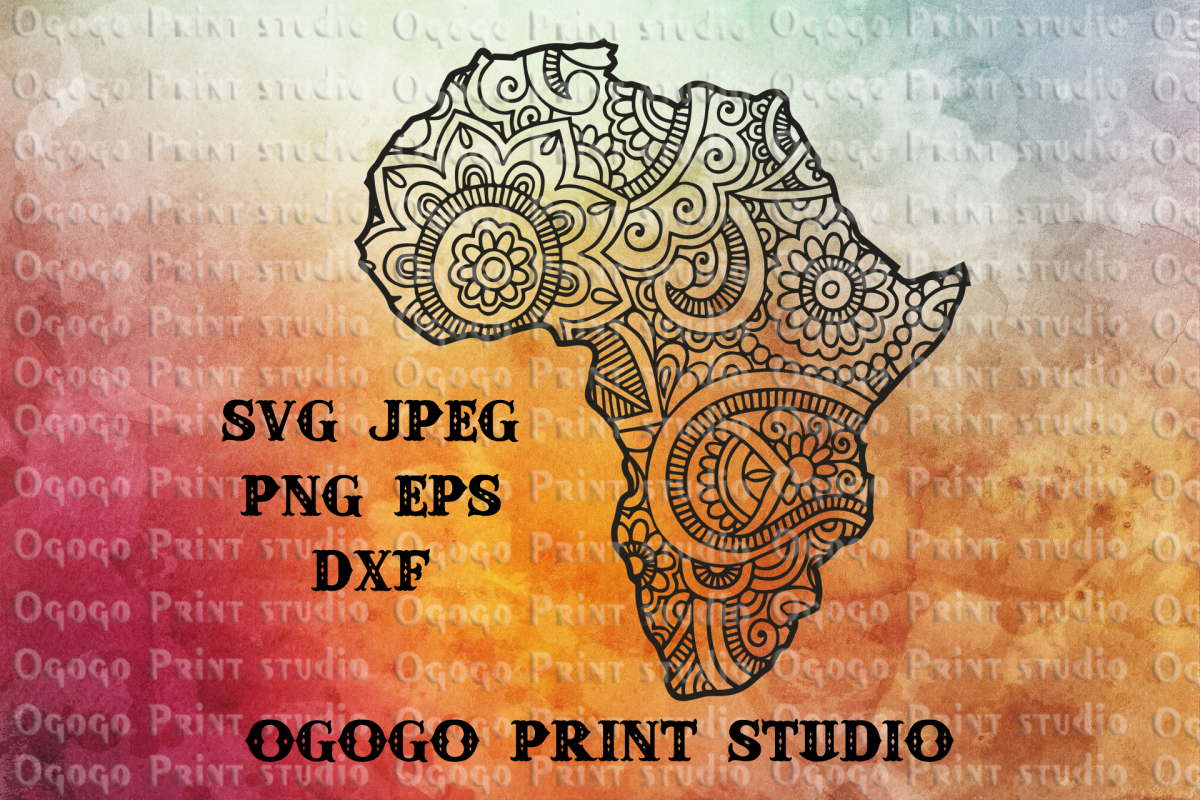 Africa SVG, Zentangle SVG, Travel svg, Mandala svg example image 1