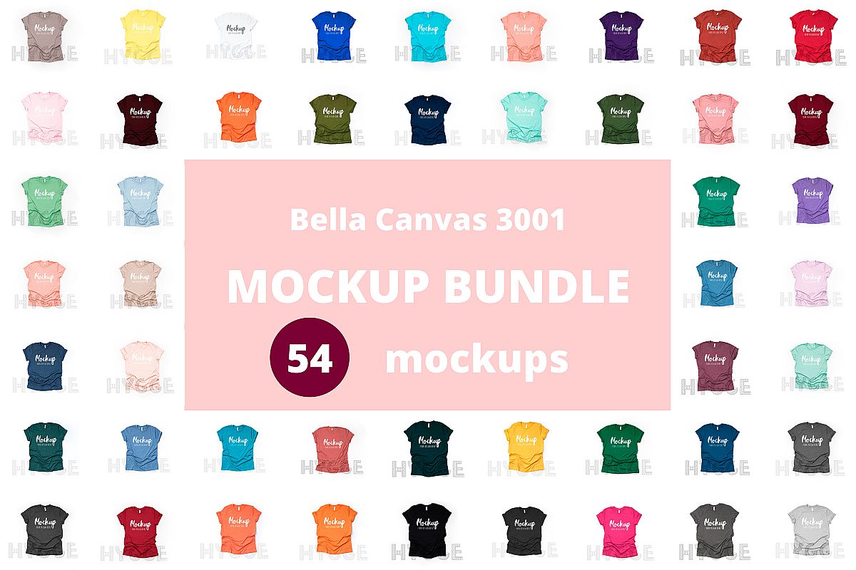 Tshirt Mockup Bundle Bella Canvas 3001 Basic tshirt mockups example image 1