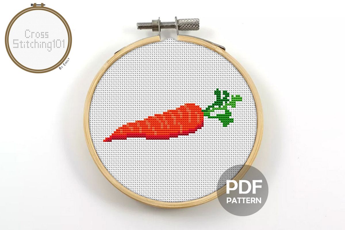 Carrot Cross Stitch Pattern PDF example image 1