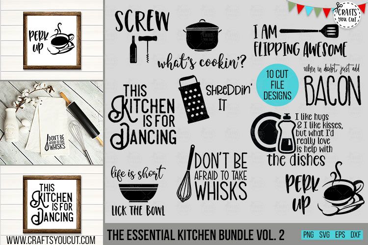 Essential Kitchen Bundle Vol. 2- An SVG Cut File Bundle example image 1