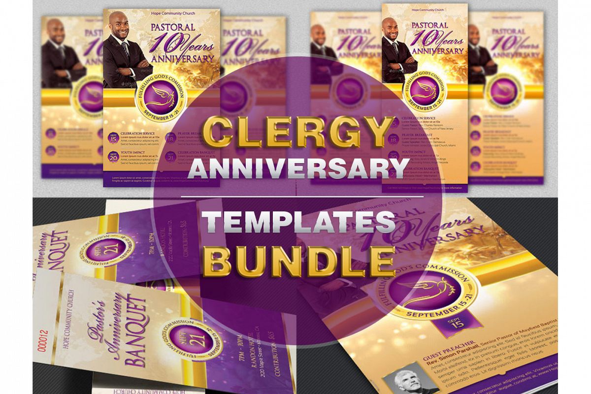 Clergy Anniversary Template Bundle example image 1