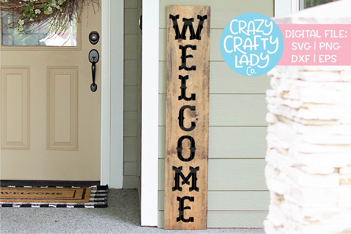 Welcome Porch Sign SVG DXF EPS PNG Cut File example image 1