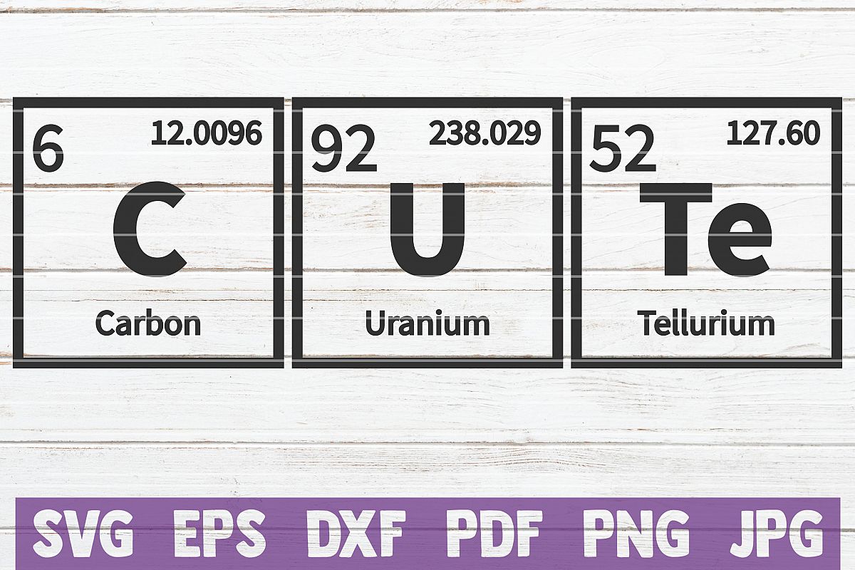 Cute Periodic Table SVG Cut File | commercial use example image 1