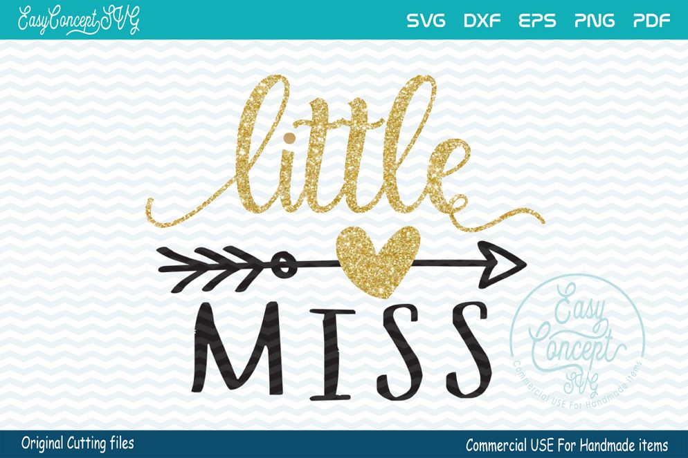 Little Miss SVG file, SVG - DXF - PNG - EPS - PDF Original Cut files example image 1