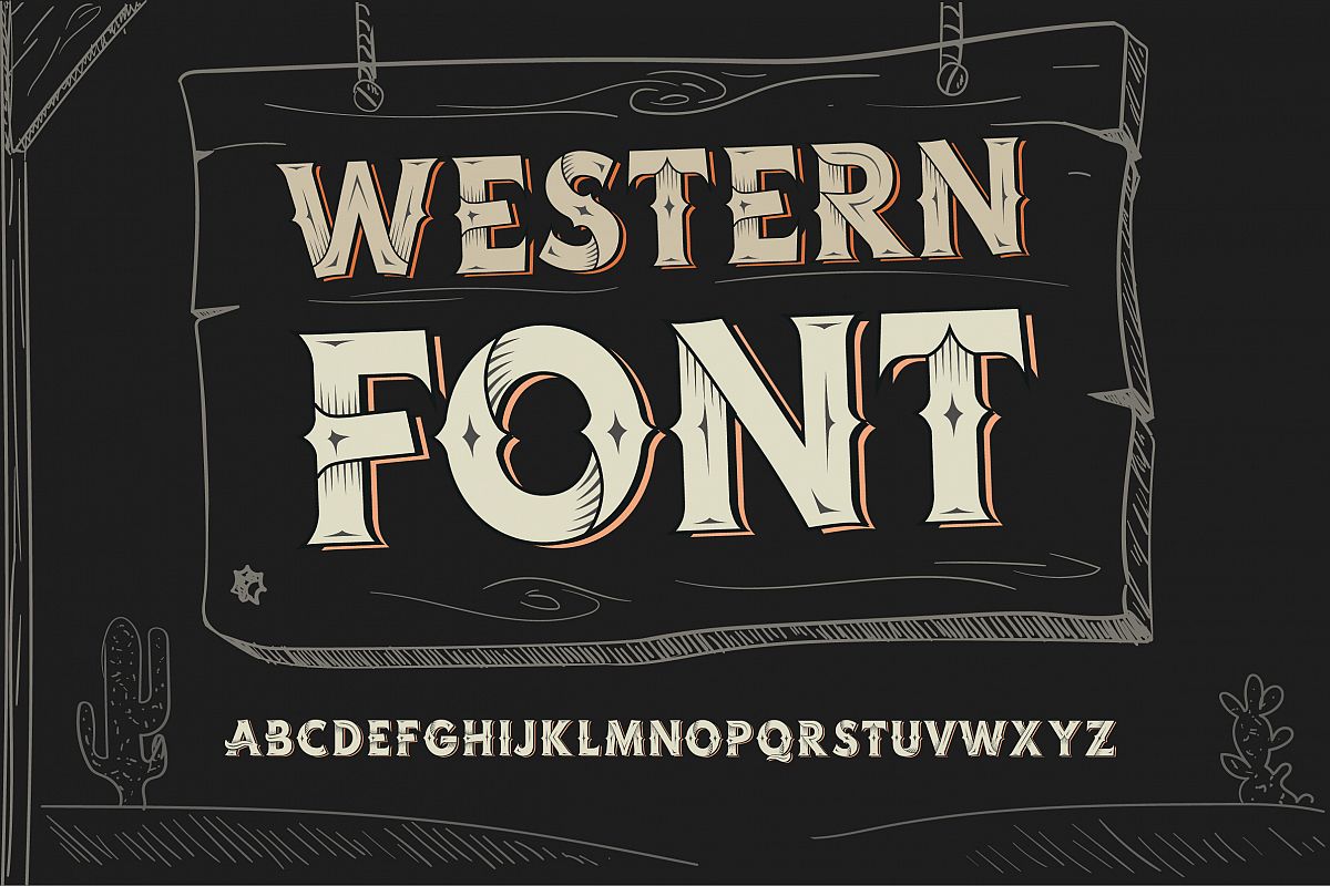 Western OTF vintage label font. Uppercase only! example image 1