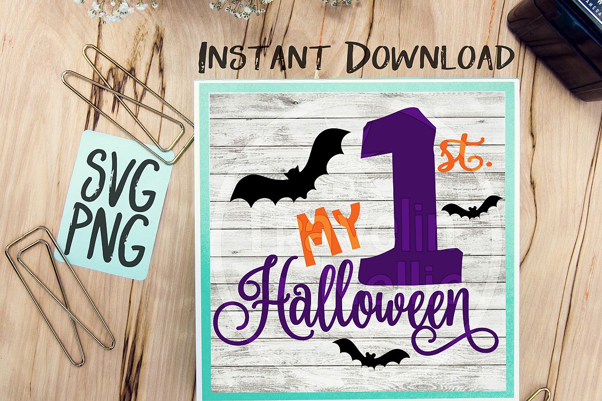 Download My First Halloween 1st Halloween SVG PNG Cricut Cameo Silhouette Brother Scan & Cut Crafters ...