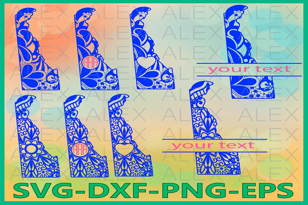 Delaware State SVG, Delaware Mandala SVG, Delaware Svg, Dxf example image 1