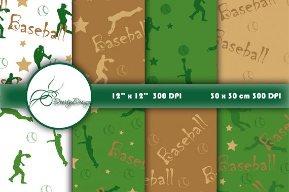 Sports Baseball Digital Papers example image 1