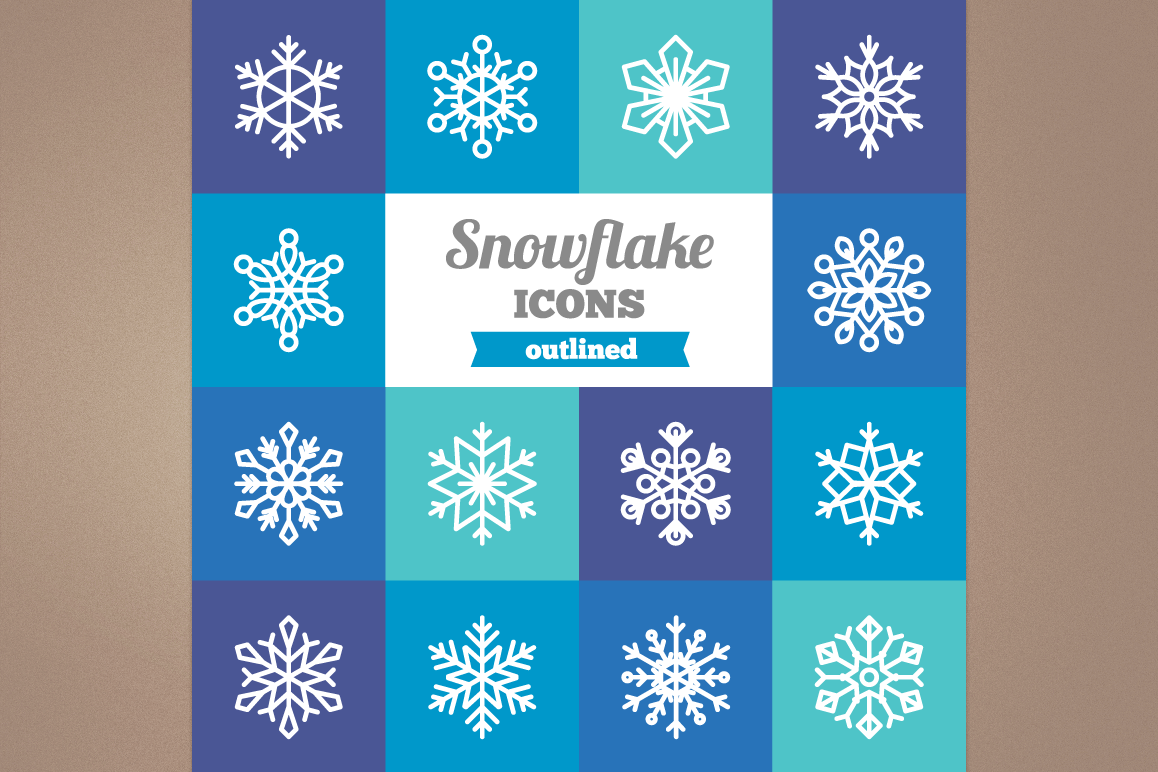 Outlined Snowflake Icons example image 1