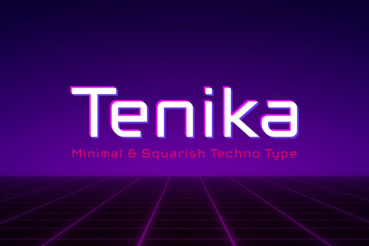Tenika | Minimal & Squarish Techno Type example image 1