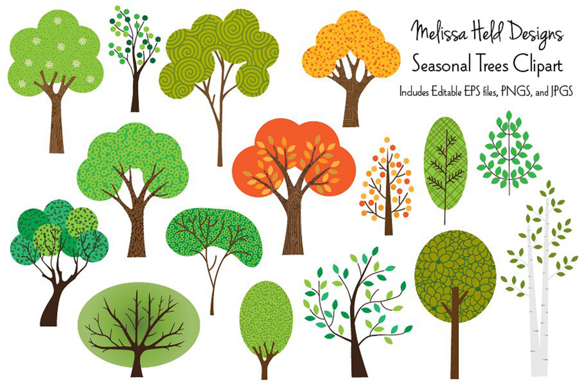 Seasonal Trees Clipart example image 1