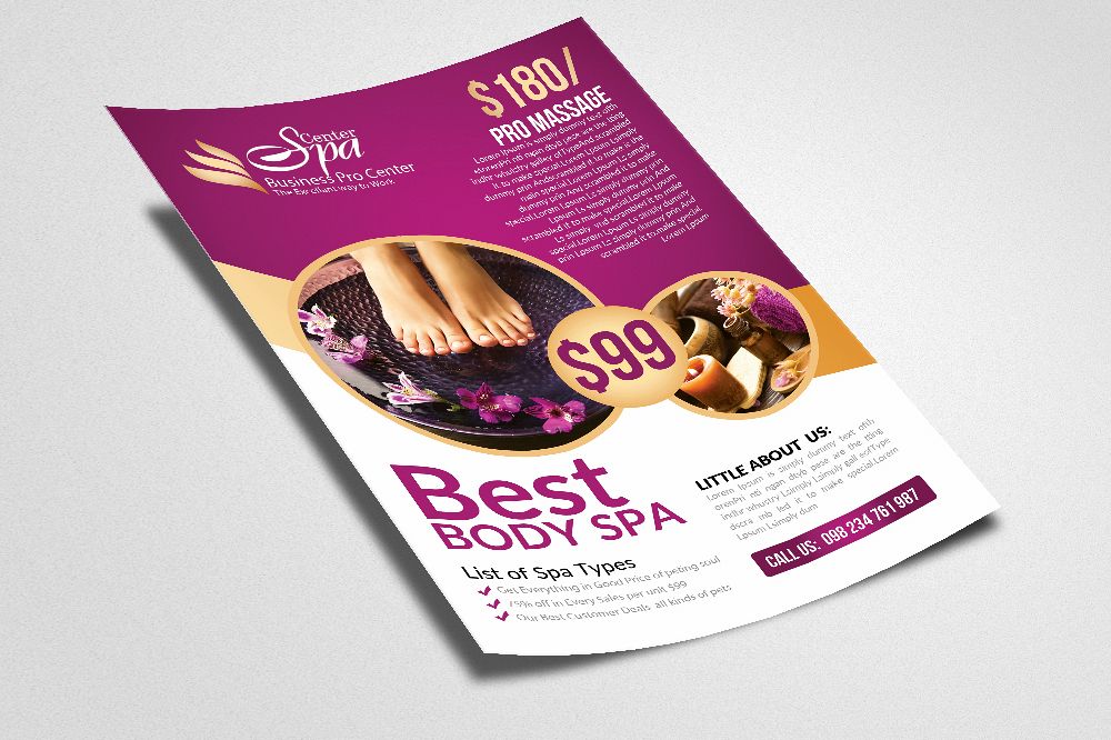 Beauty & Spa Flyer Print Templates example image 1