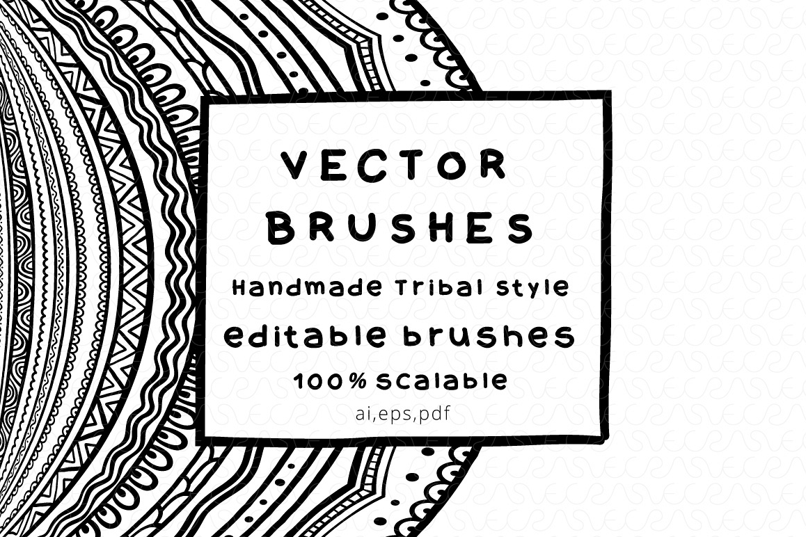Vector Brushes - Handmade Tribal Style Graphics example image 1