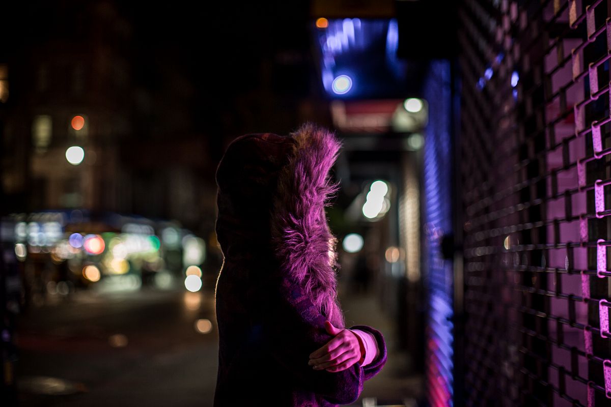 Girl looking into mystery lights example image 1