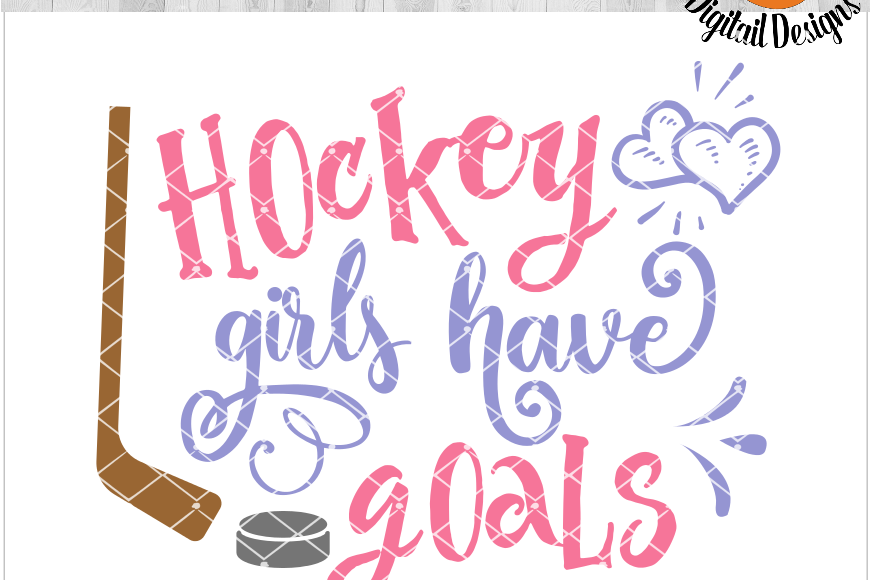 Hockey Girls EKG SVG - png - eps - dxf - ai - fcm - Hockey SVG - Silhouette - Cricut - Scan N Cut - Girly Hockey SVG example image 1