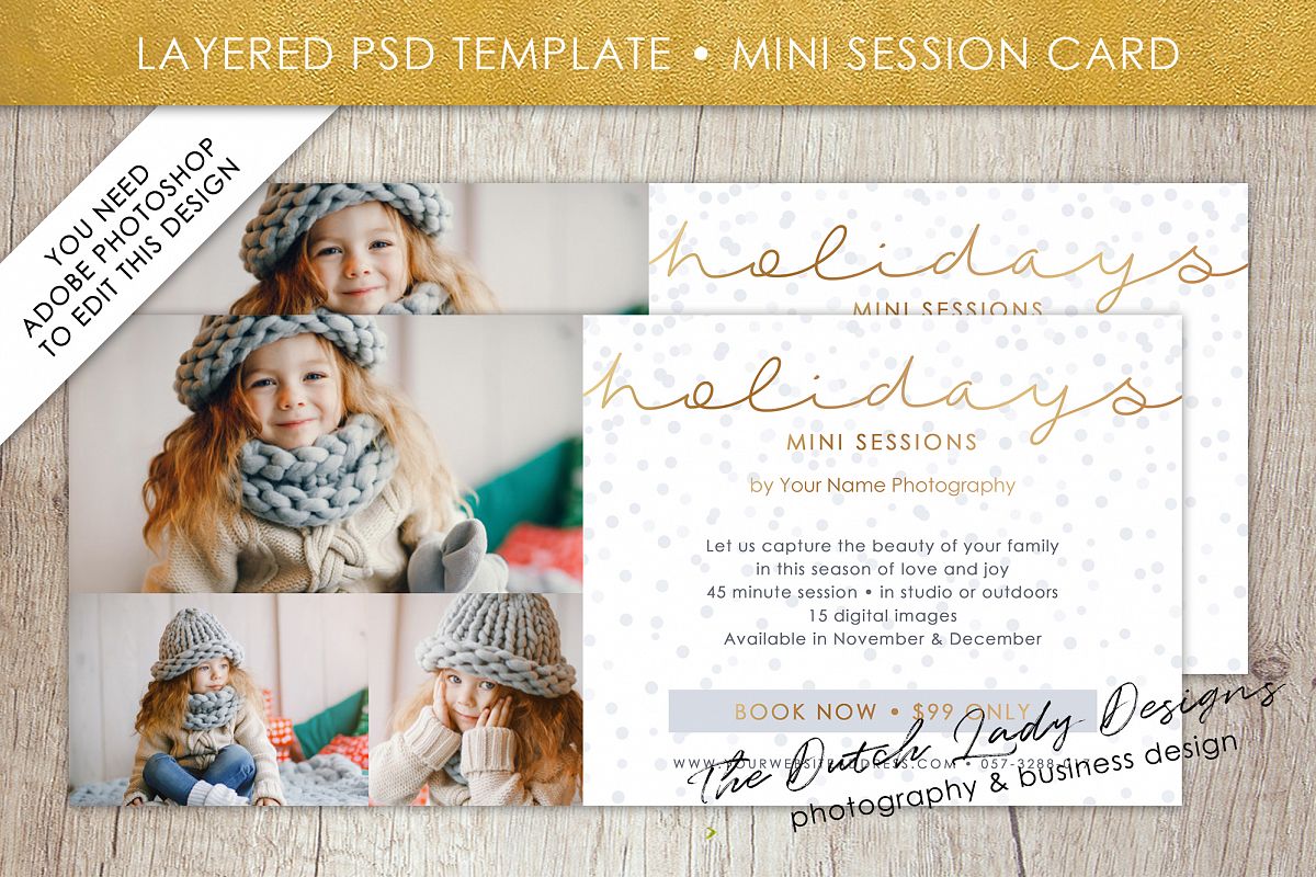 PSD Photo Mini Session Card Template - Design #24 example image 1