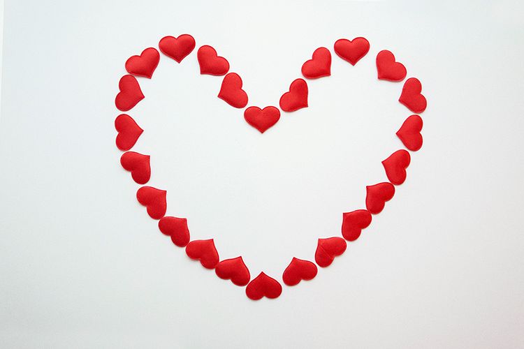 White background with red hearts example image 1