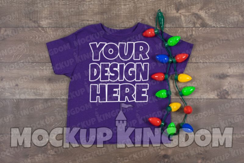 Kids Shirt Mockup, Christmas Shirt Mockup, Youth Tee Mockup example image 1