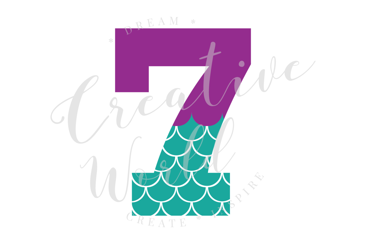 My 7th Birthday Mermaid SVG | Mermaid Birthday Girl svg example image 1