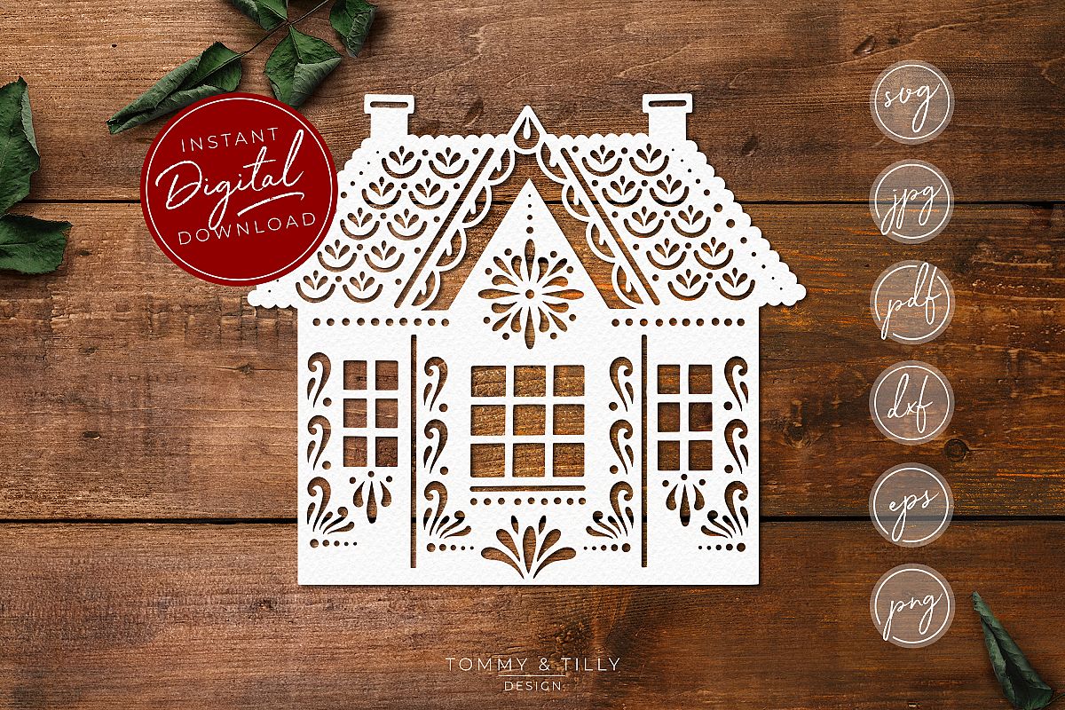 Intricate House No.2 - SVG EPS DXF PNG PDF JPG Cut File example image 1
