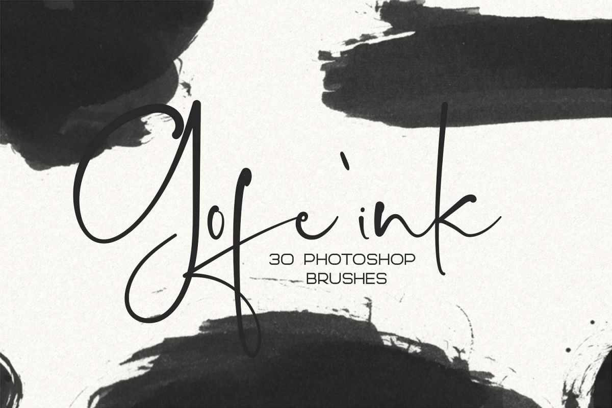 30 Gofe Ink Photoshop Brushes example image 1