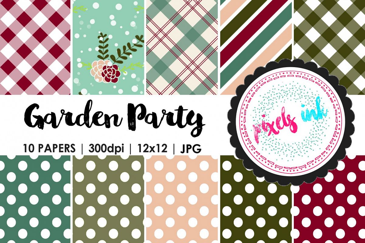 Garden Inspired Digital Papers example image 1