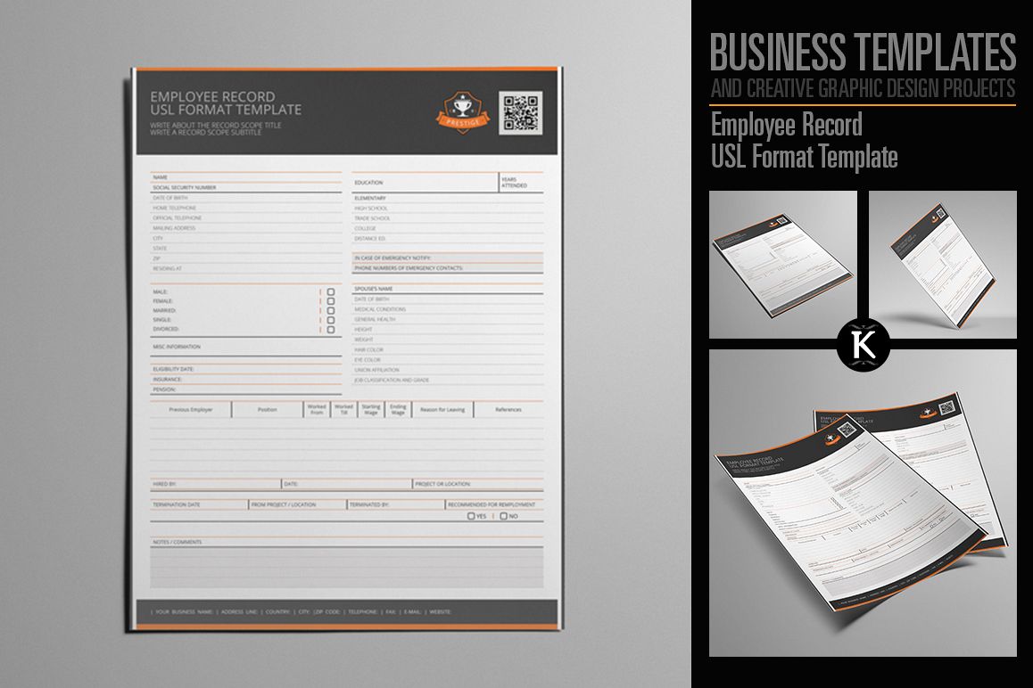 Employee Record USL Format Template example image 1