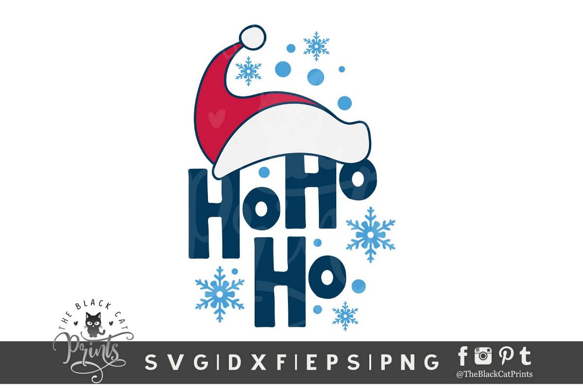 Download Ho Ho Ho Santa Hat SVG DXF EPS PNG Kids Christmas svg