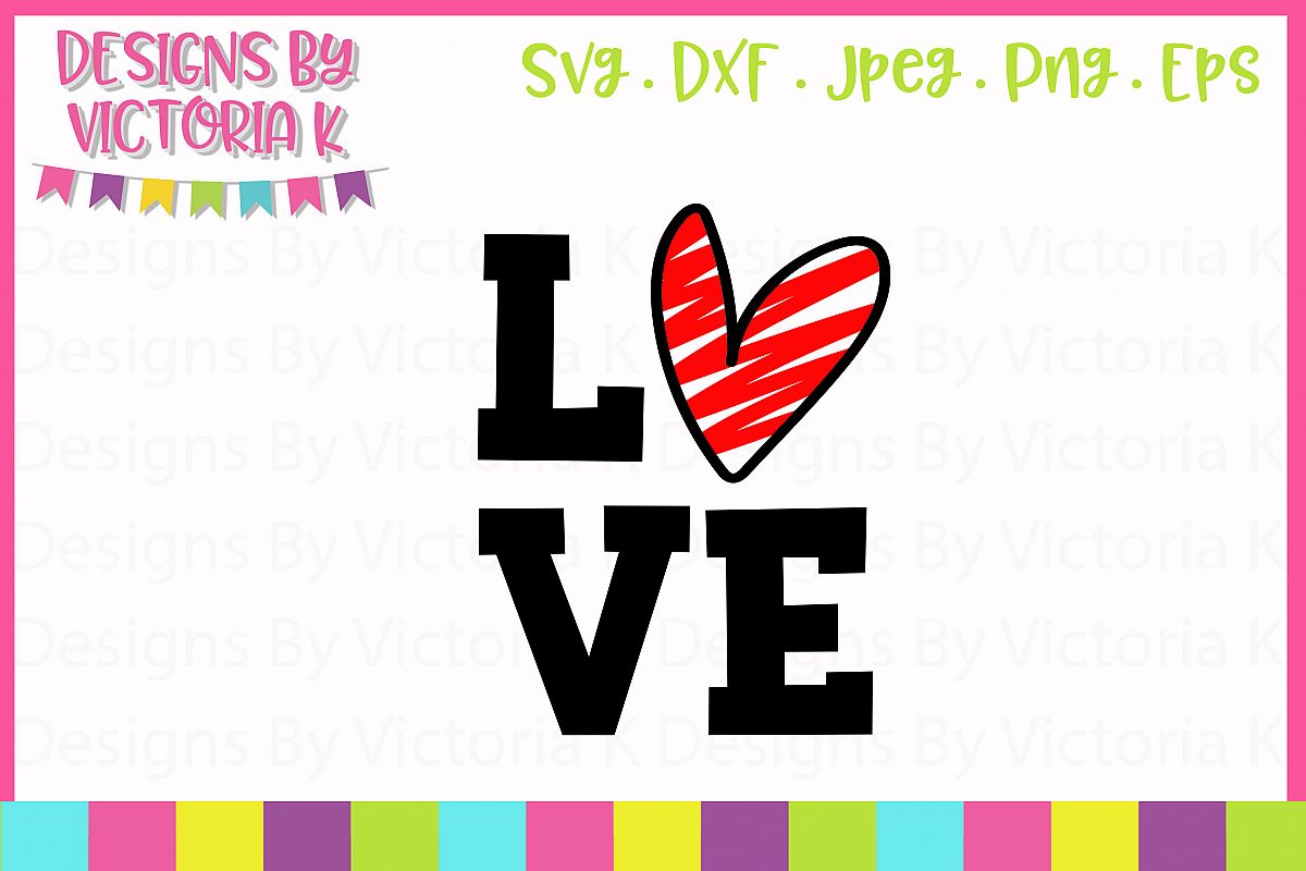 LOVE Heart Valentine's Day SVG Cut File example image 1