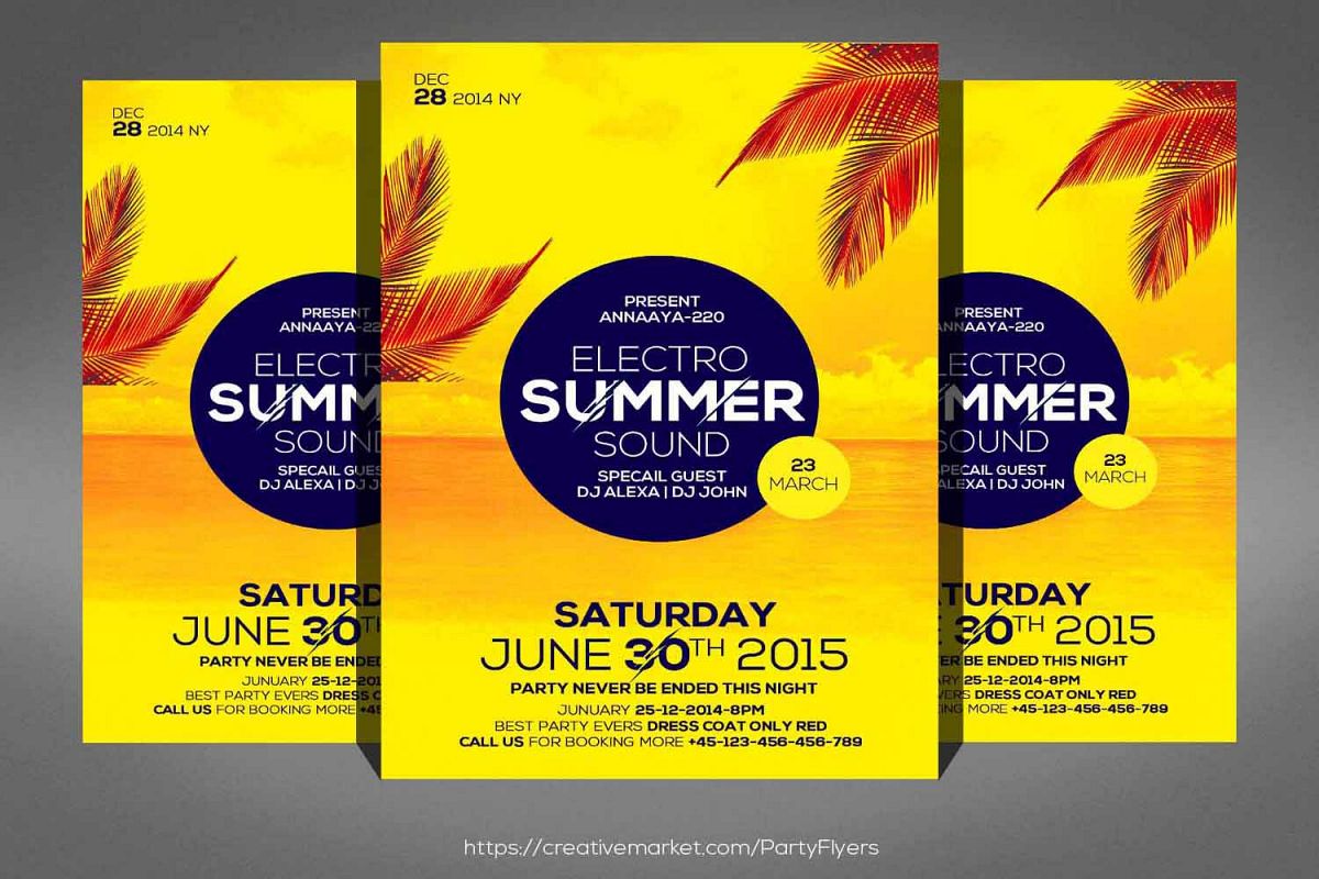 Electro Summer Beach Flyer example image 1