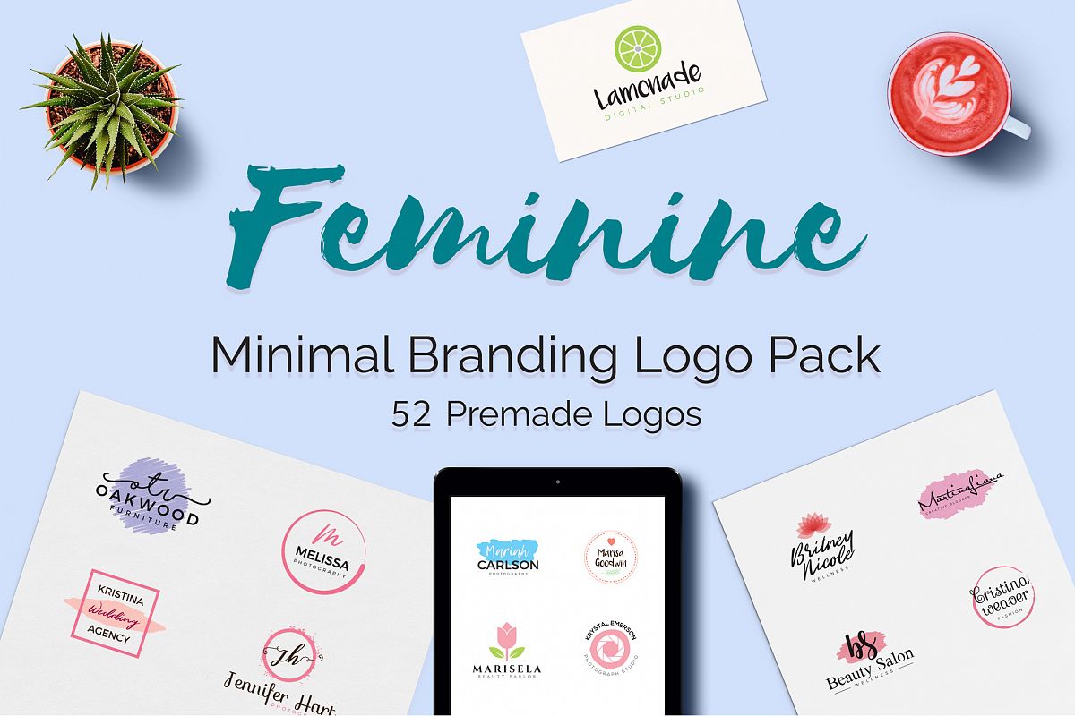 Feminine Minimal Branding Logo Pack example image 1
