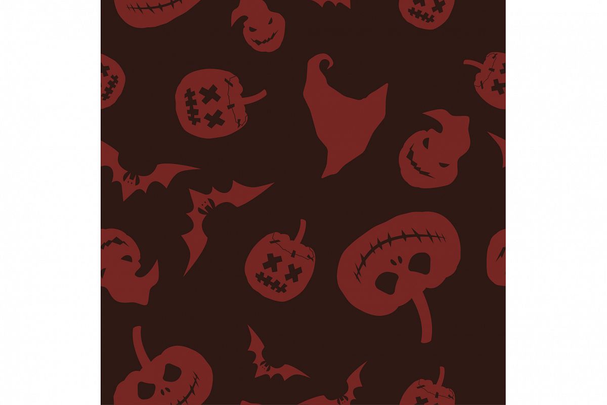 Seamless decorative vector background Happy Halloween. Print. Repeating background. Cloth design, wallpaper. example image 1