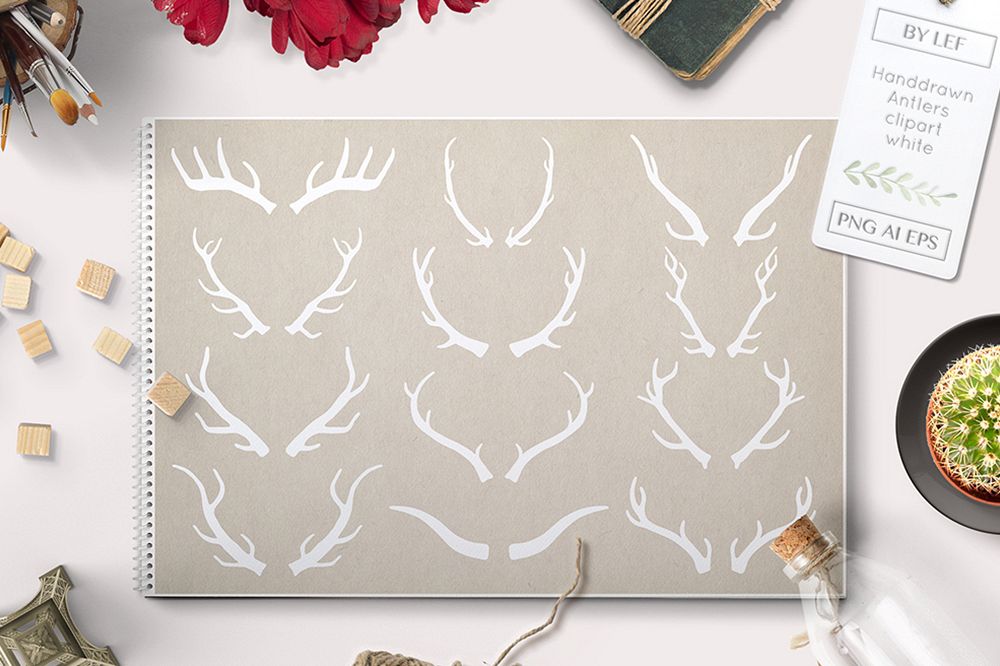 vector antler graphics pack example image 1