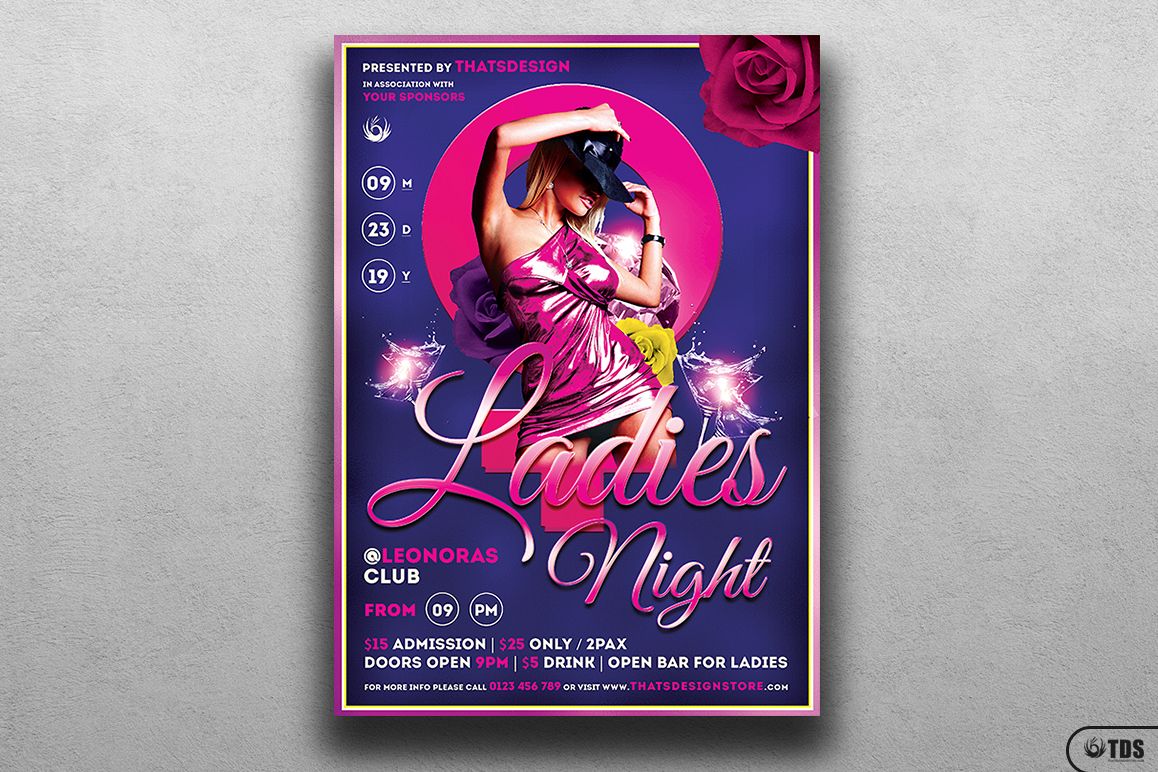 Ladies Night Flyer Template V2 example image 1
