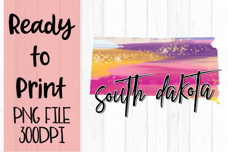 South Dakota Painted States Ready to Print example image 1