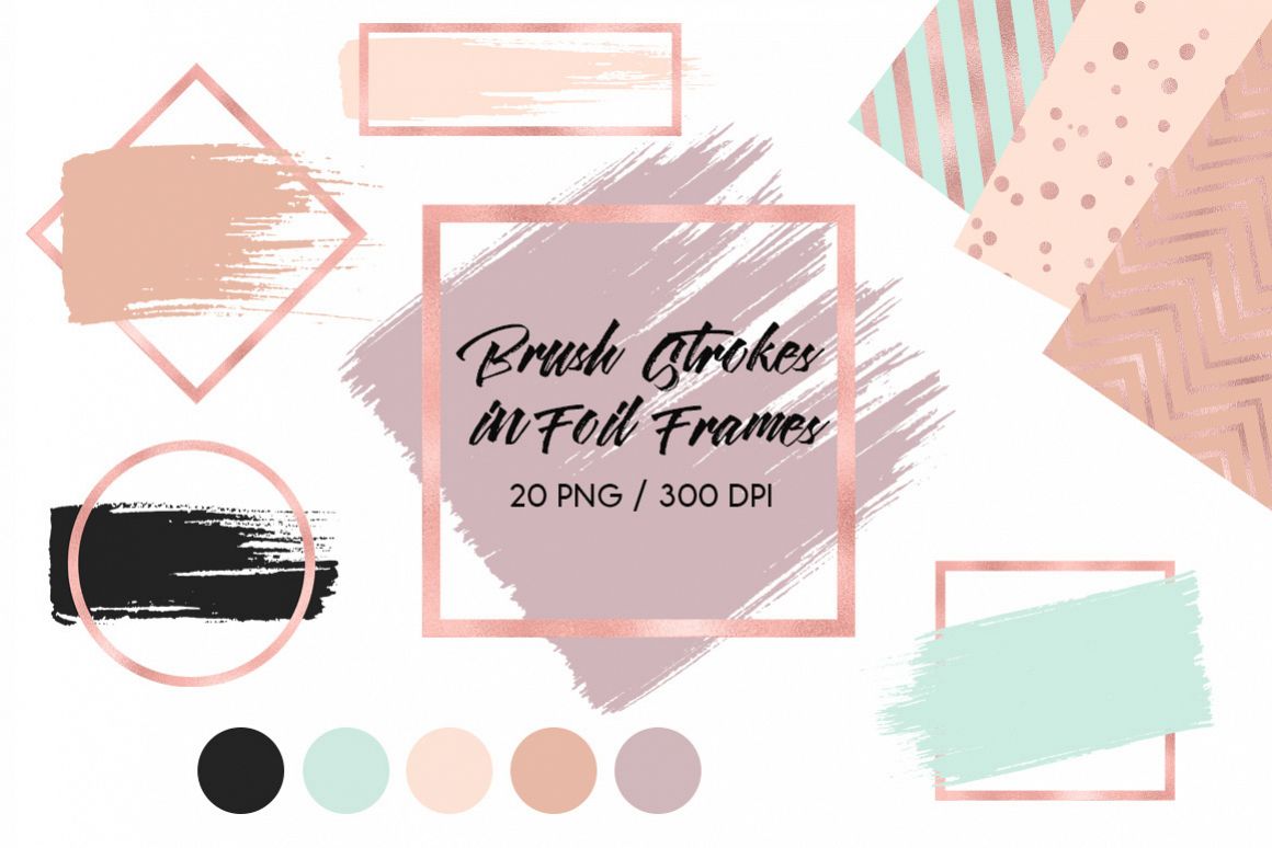 Brush Strokes & Rose Gold Frames III example image 1