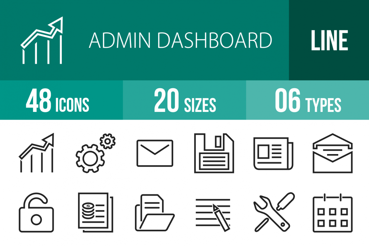 48 Admin Dashboard Line Icons example image 1