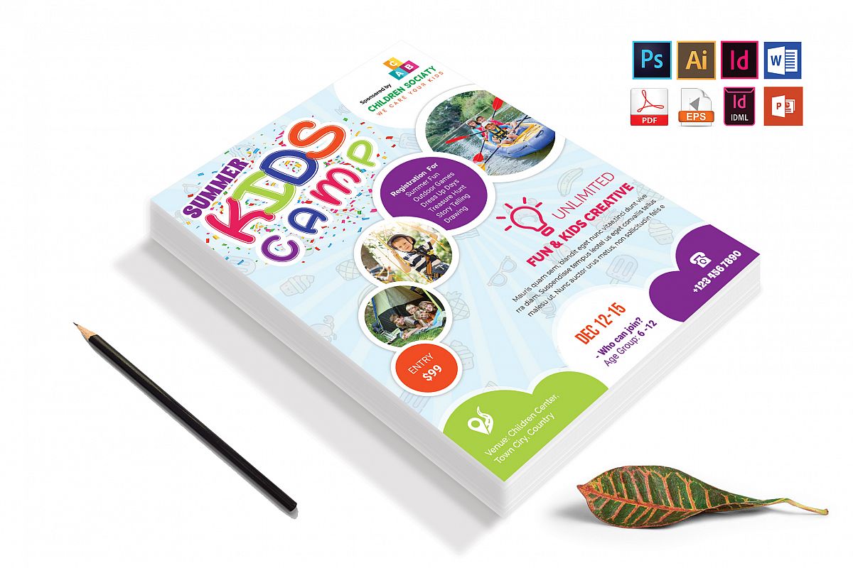 Kids Summer Camp Flyer Vol-06 example image 1