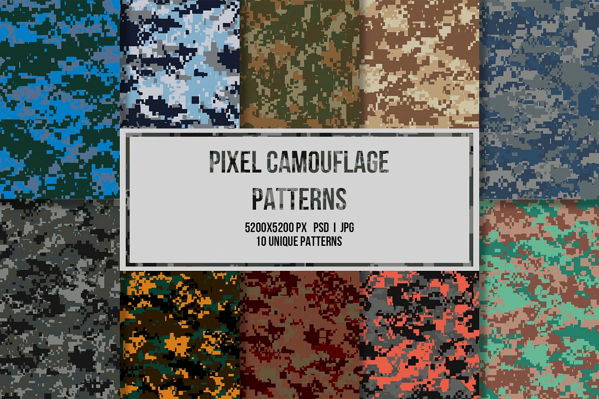 10 Pixel Camouflage Patterns example image 1