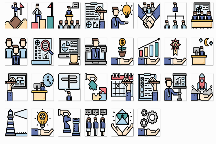 Business and Management Contour Fill example image 1