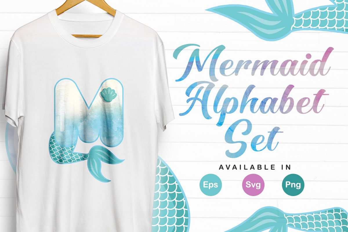 mermaid alphabet set