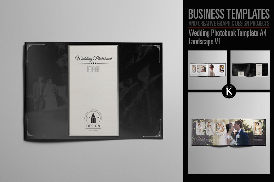 Wedding Photobook Template A4 Landscape V1 example image 1