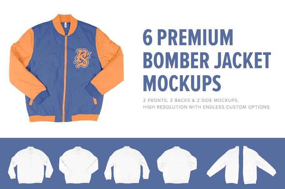 6 Premium Letterman Jacket Mockups example image 1