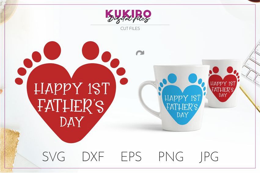 Download Happy First Father's day Cut file SVG - 1st time dad design (242344) | Cut Files | Design Bundles