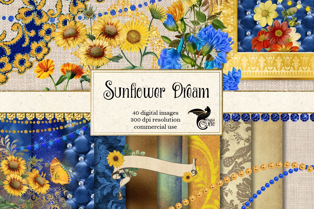 Sunflower Dream Digital Scrapbooking Kit example image 1