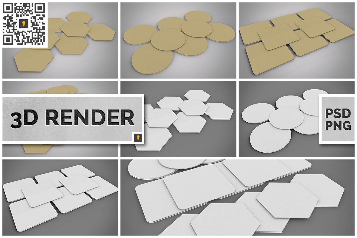 Paper Coaster 3D Render example image 1