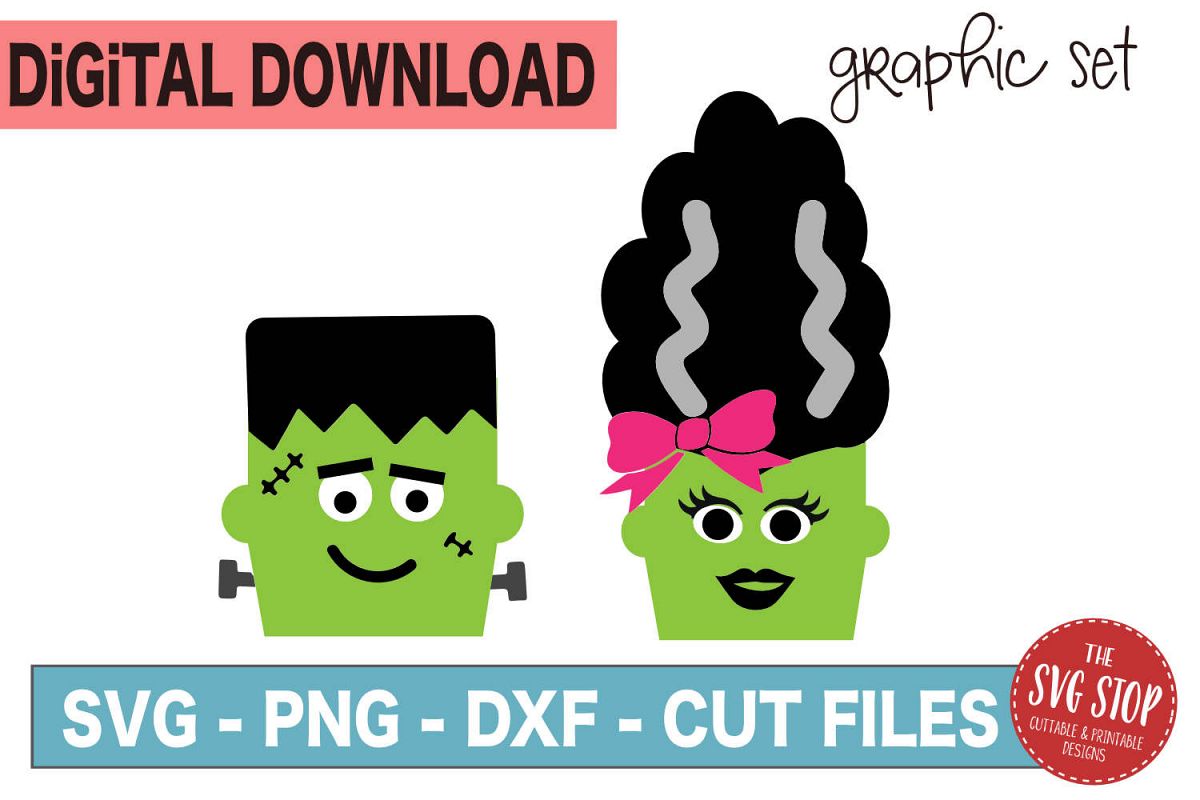 Halloween Graphics Frankensteins - SVG, PNG, DXF example image 1